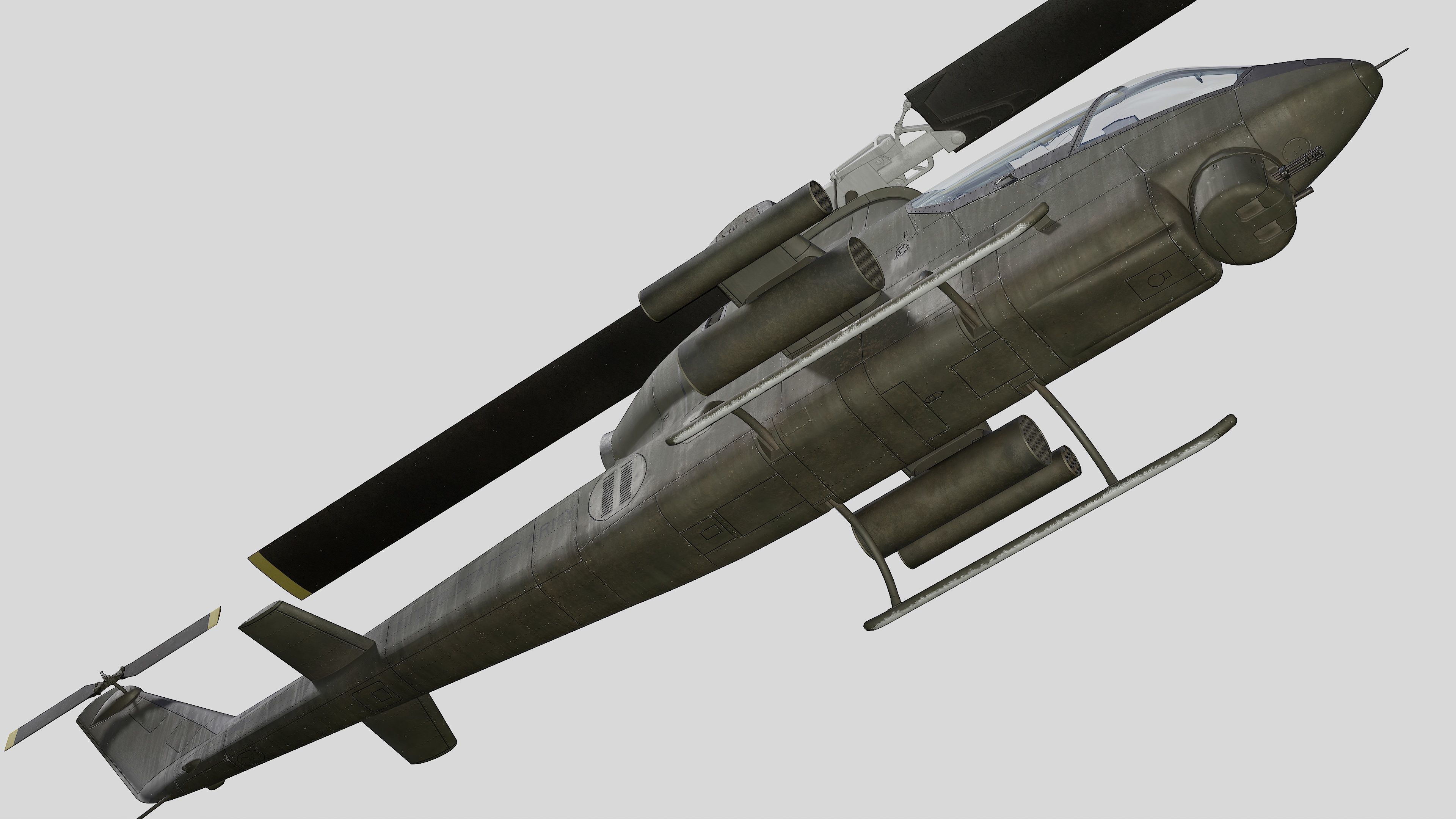 AH-1G Cobra US Army Vietnam War Helicopter Game Ready PBR 136K Low-poly 3D model_22