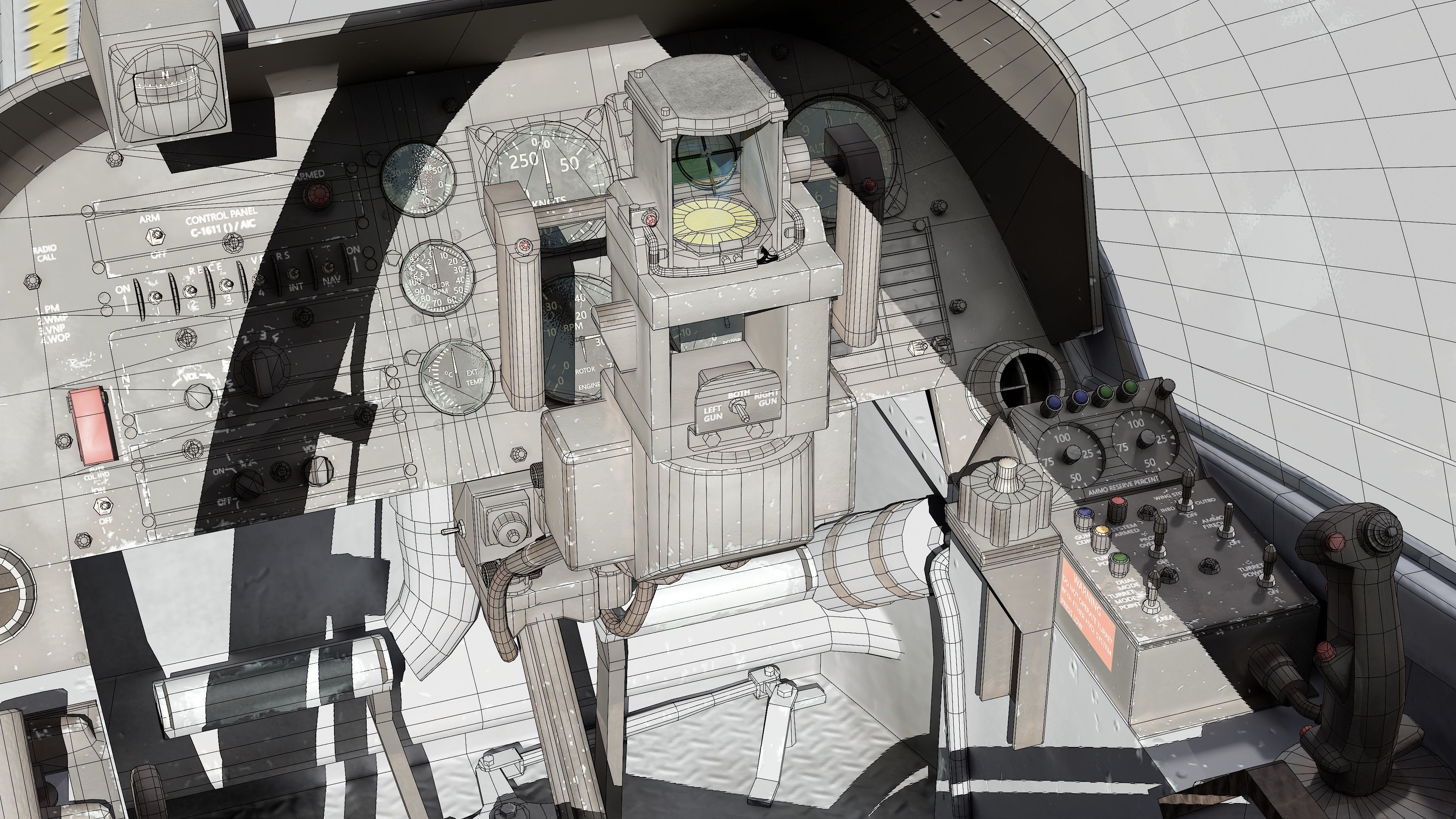 AH-1G Cobra US Army Vietnam War Helicopter Game Ready PBR 136K Low-poly 3D model_52