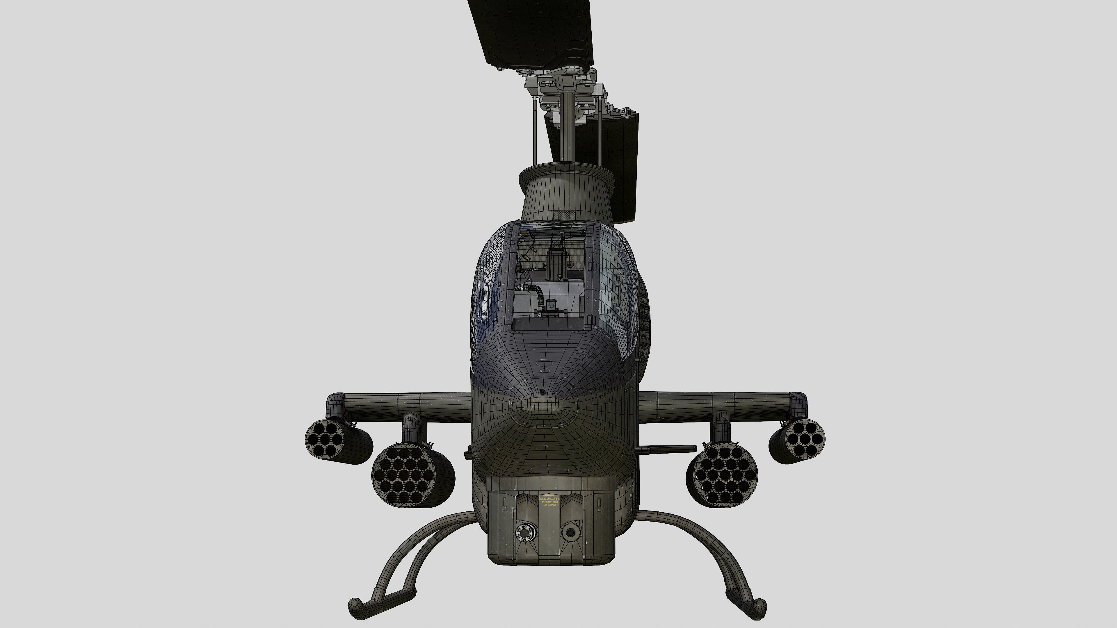 AH-1G Cobra US Army Vietnam War Helicopter Game Ready PBR 136K Low-poly 3D model_31