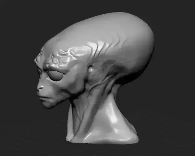 Alien head statue 3D print model