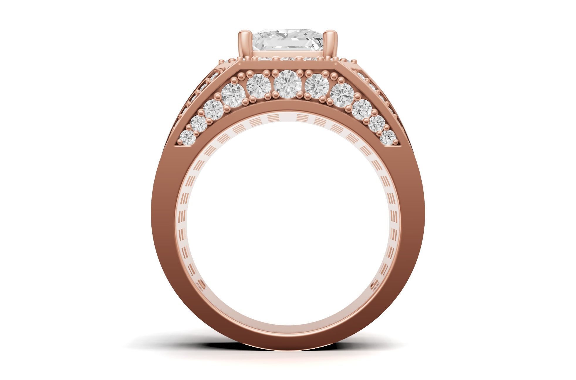 Princess Pointer With Round Bold Look Ring 3D print model_8