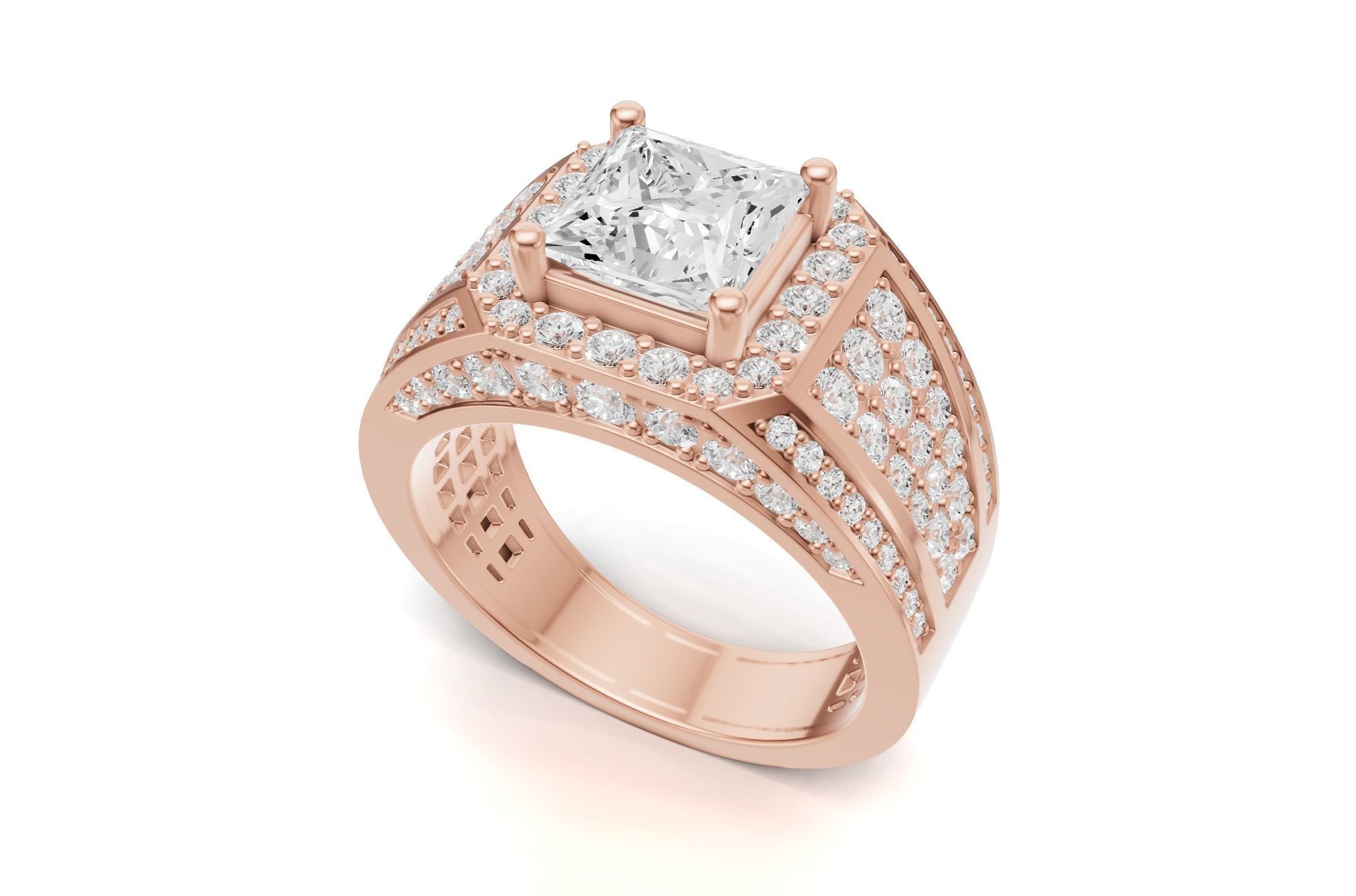 Princess Pointer With Round Bold Look Ring 3D print model_1