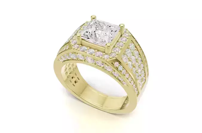 Princess Pointer With Round Bold Look Ring 3D print model