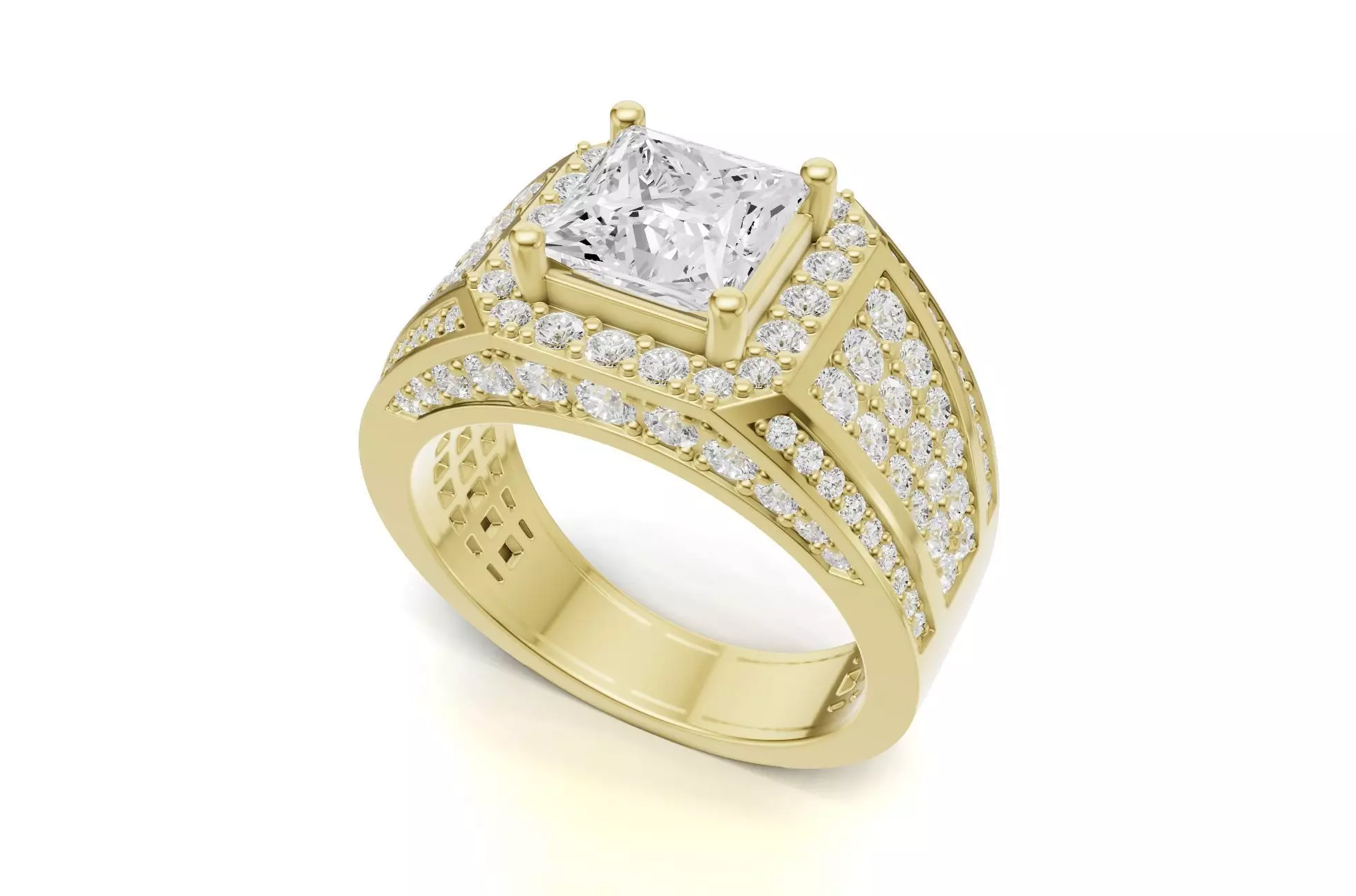 Princess Pointer With Round Bold Look Ring 3D print model_0