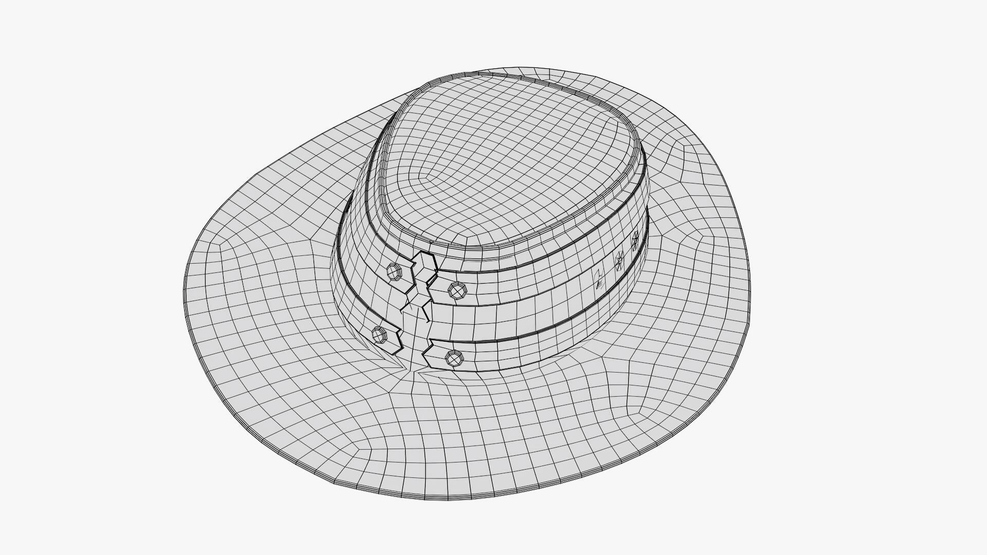 Cowboy Hat Low-poly 3D model_22
