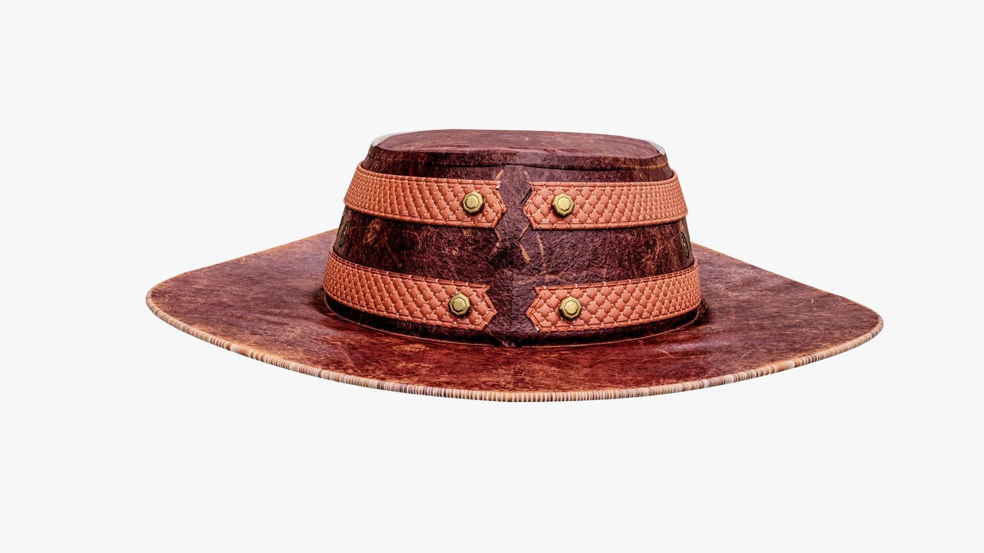 Cowboy Hat Low-poly 3D model_6