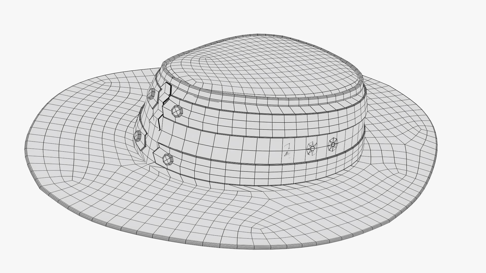 Cowboy Hat Low-poly 3D model_16