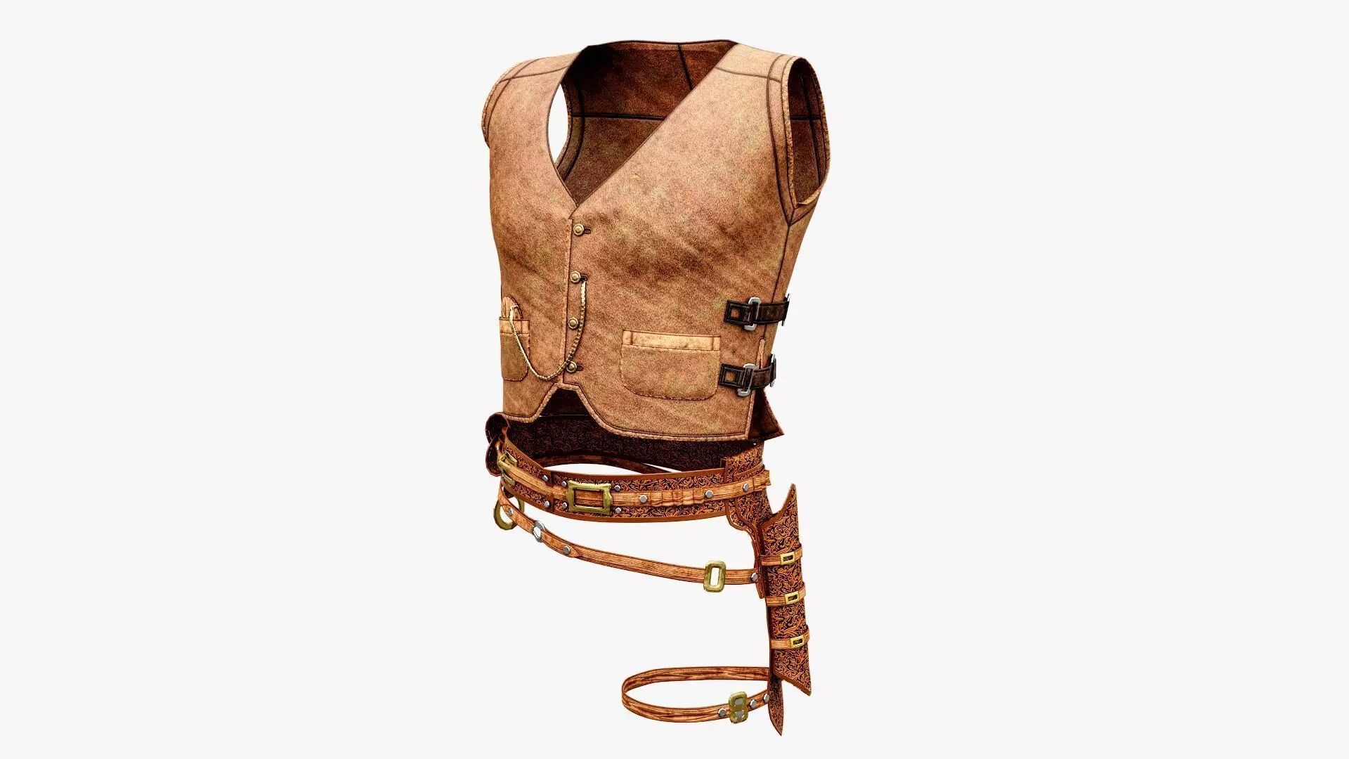 Cowboy Vest Belt Low-poly 3D model