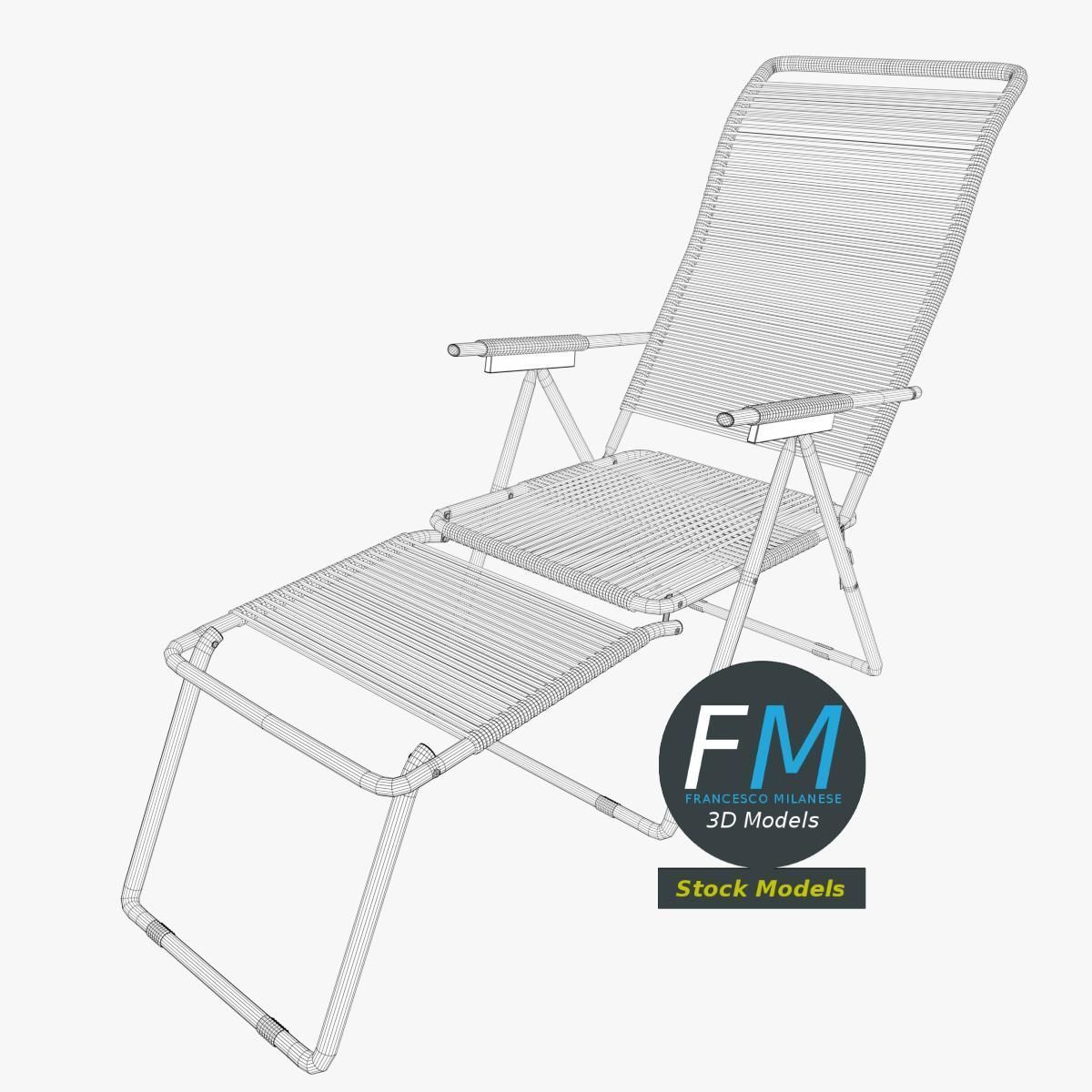 Reclining chair with bungee cords 3D model_7