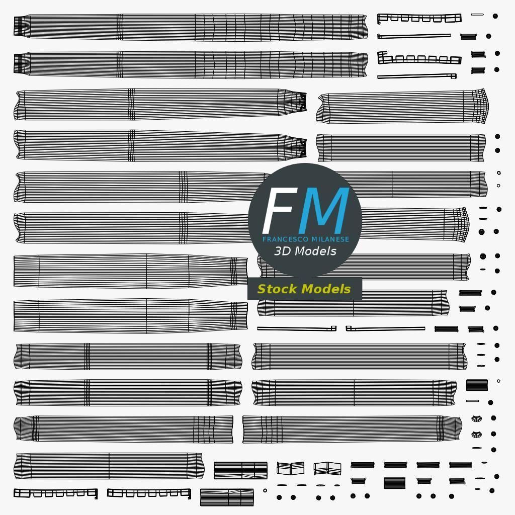 Reclining chair with bungee cords 3D model_12