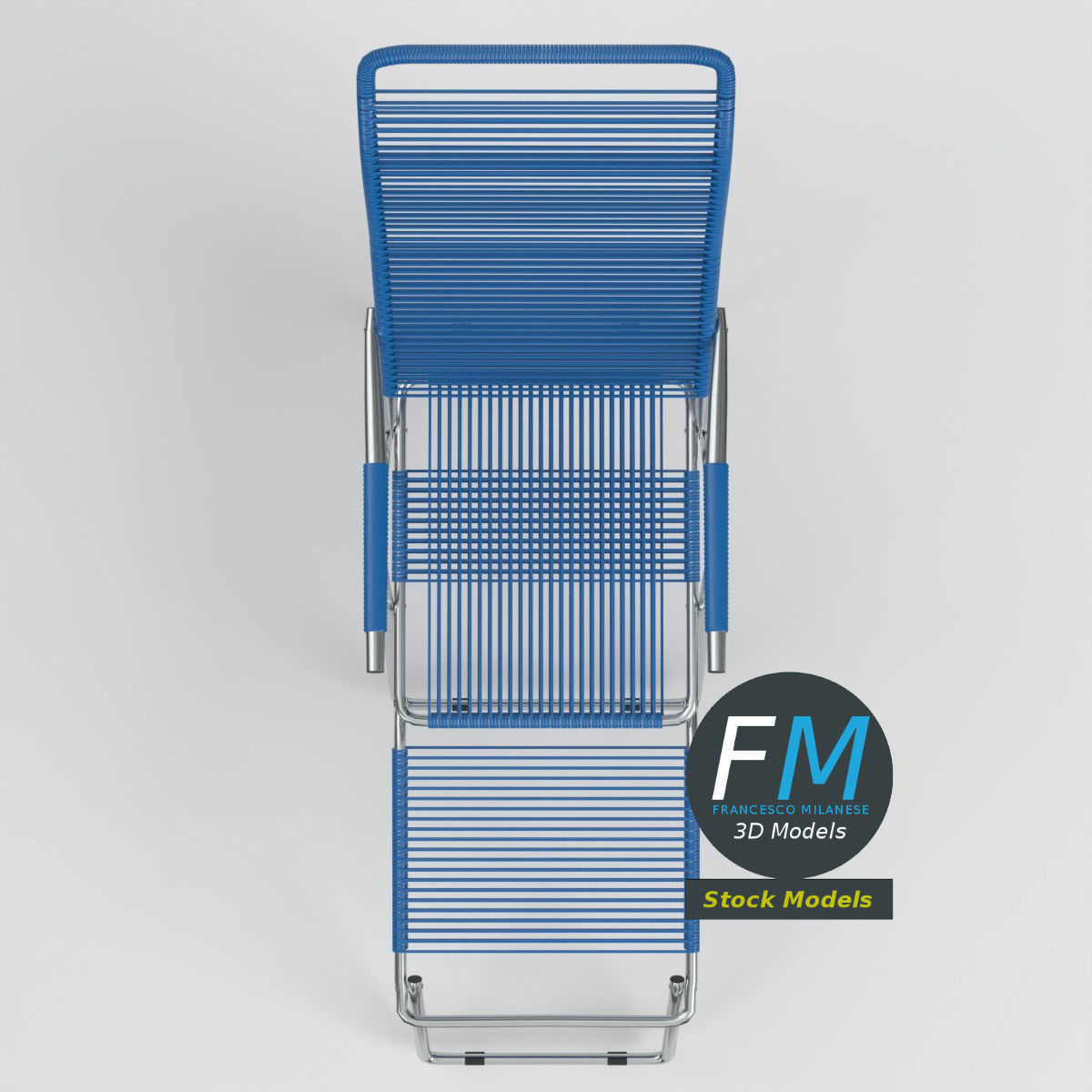 Reclining chair with bungee cords 3D model_6