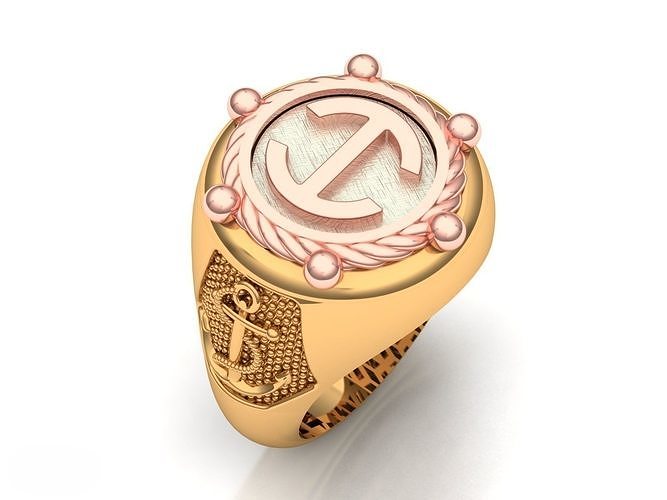 Men s sailor ring 3D print model