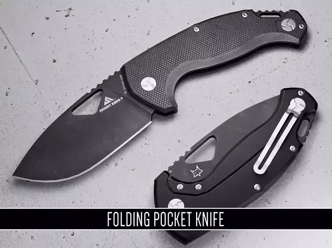 FOLDING POCKET KNIFE Low-poly 3D model