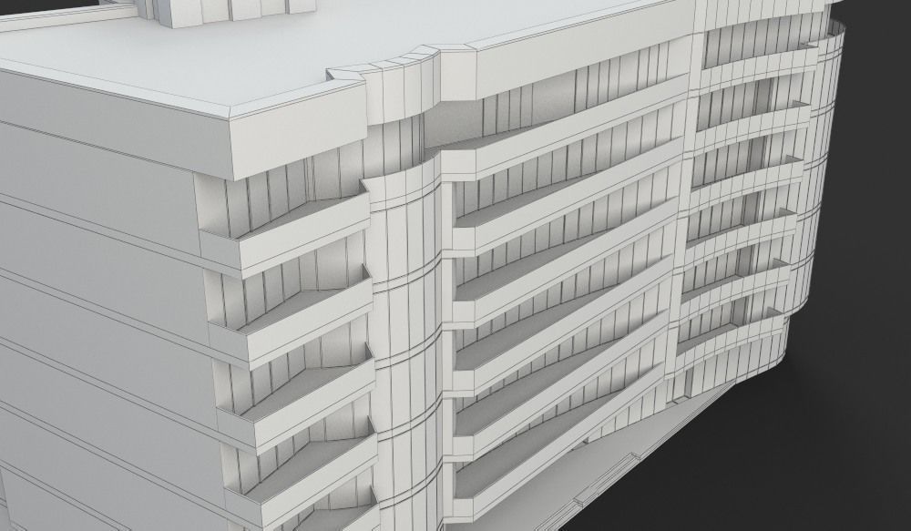 Modern Multi Story Office Building 3D model_14