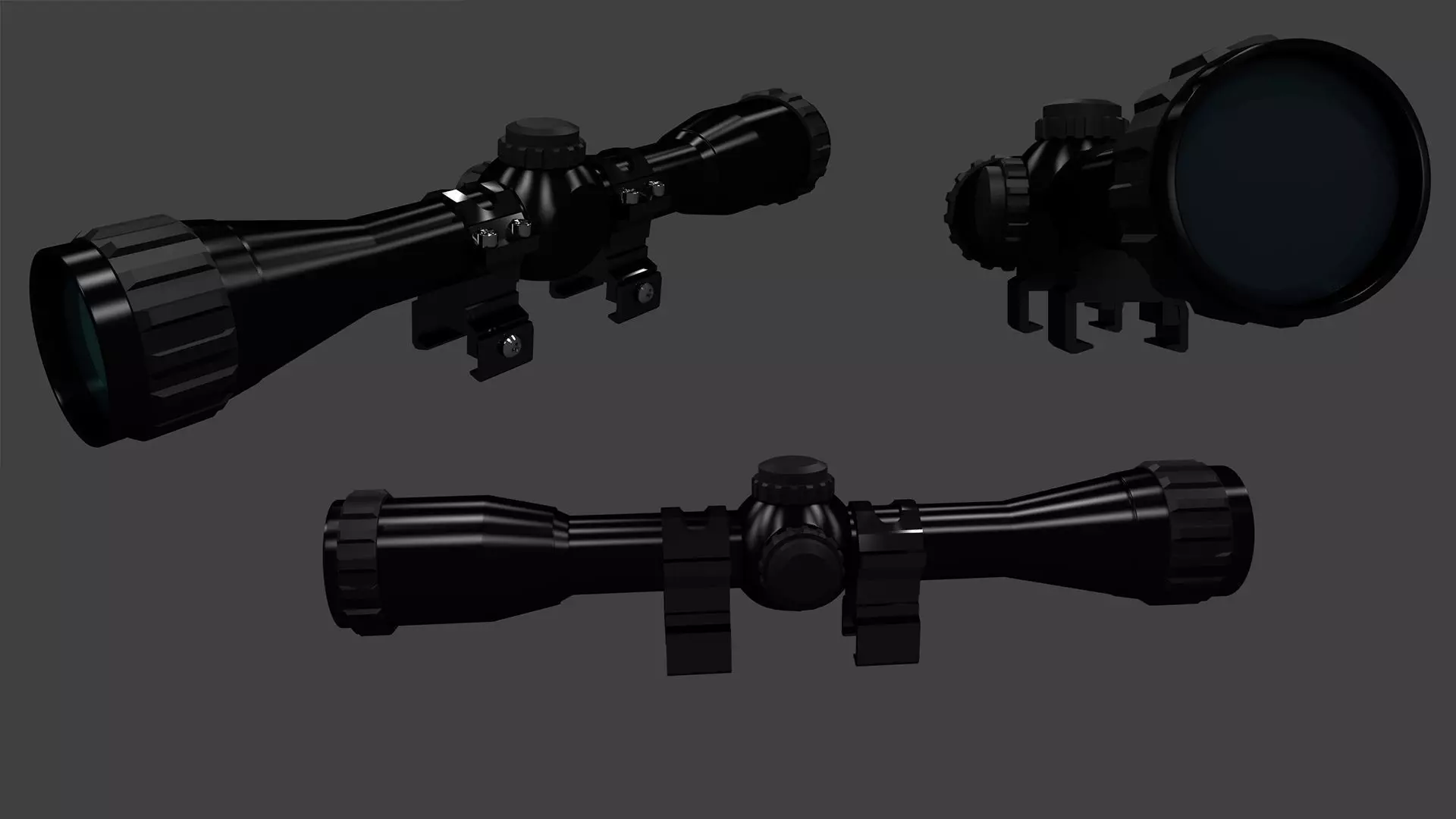 Rifle Scope Gun Attachment Free 3D model