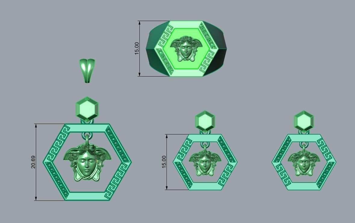 Branded design mini set 3D print model_2