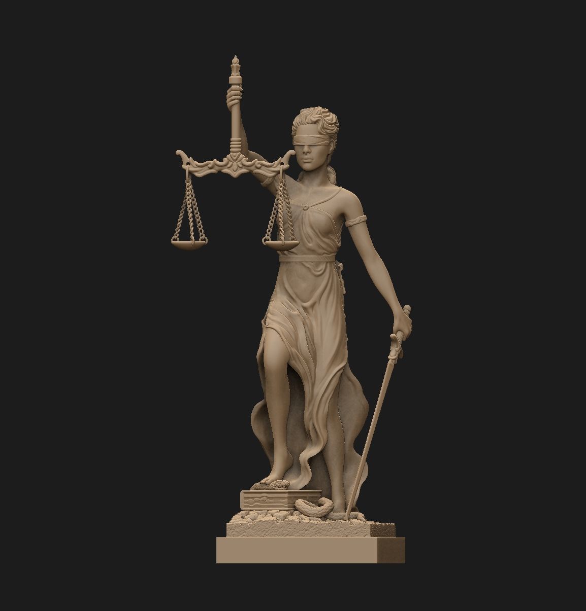 Lady Justice 3D print model_3