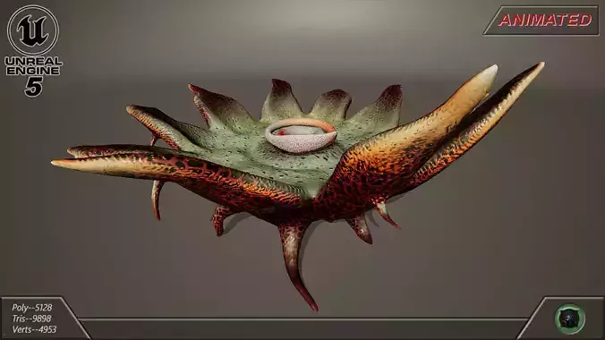 Alien flora 44 Low-poly 3D model Alien flora 44 Low-poly 3D model