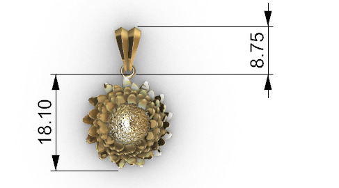 Sunflower Charm pendant necklace bracelet Jewelry 3D print model_18