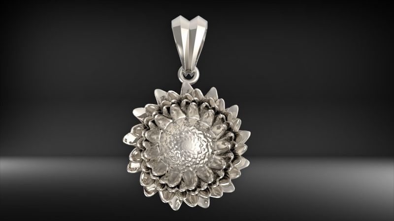 Sunflower Charm pendant necklace bracelet Jewelry 3D print model_7