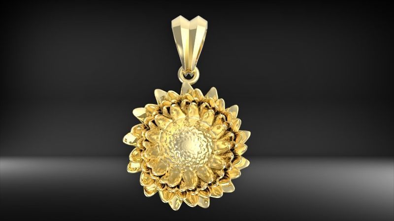 Sunflower Charm pendant necklace bracelet Jewelry 3D print model_4