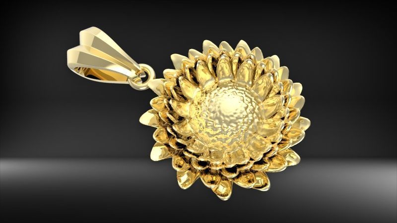 Sunflower Charm pendant necklace bracelet Jewelry 3D print model_6