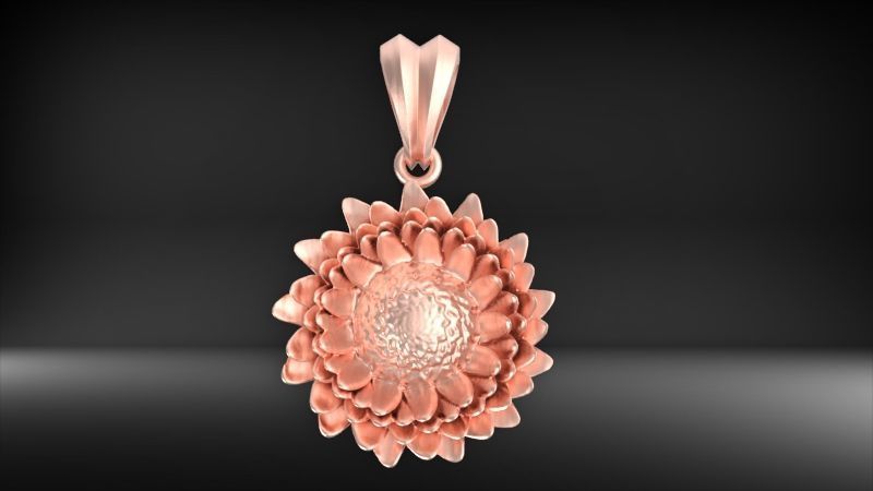 Sunflower Charm pendant necklace bracelet Jewelry 3D print model_8