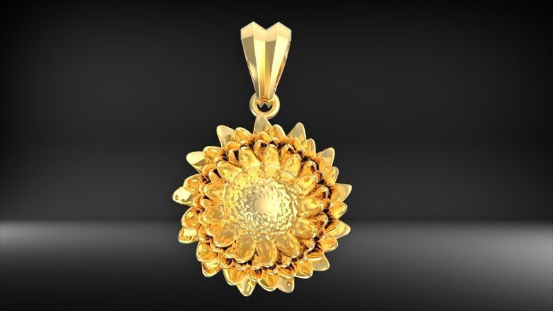 Sunflower Charm pendant necklace bracelet Jewelry 3D print model_12