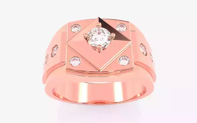 Mens Solitaire Ring 3dm stl renders details 3D print model