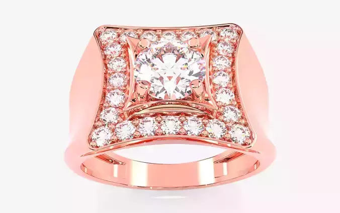 Mens Solitaire Ring 3dm stl renders details 3D print model