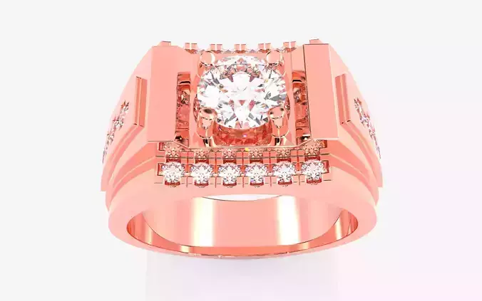 Mens Solitaire Ring 3dm stl renders details