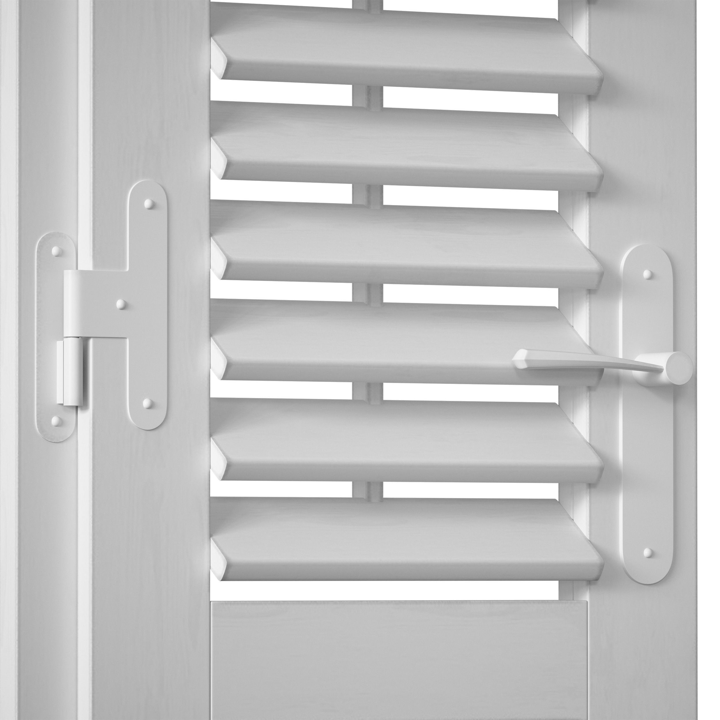 Wooden shutters blinds door and window 3D model_25