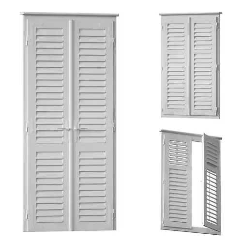 Wooden shutters blinds door and window