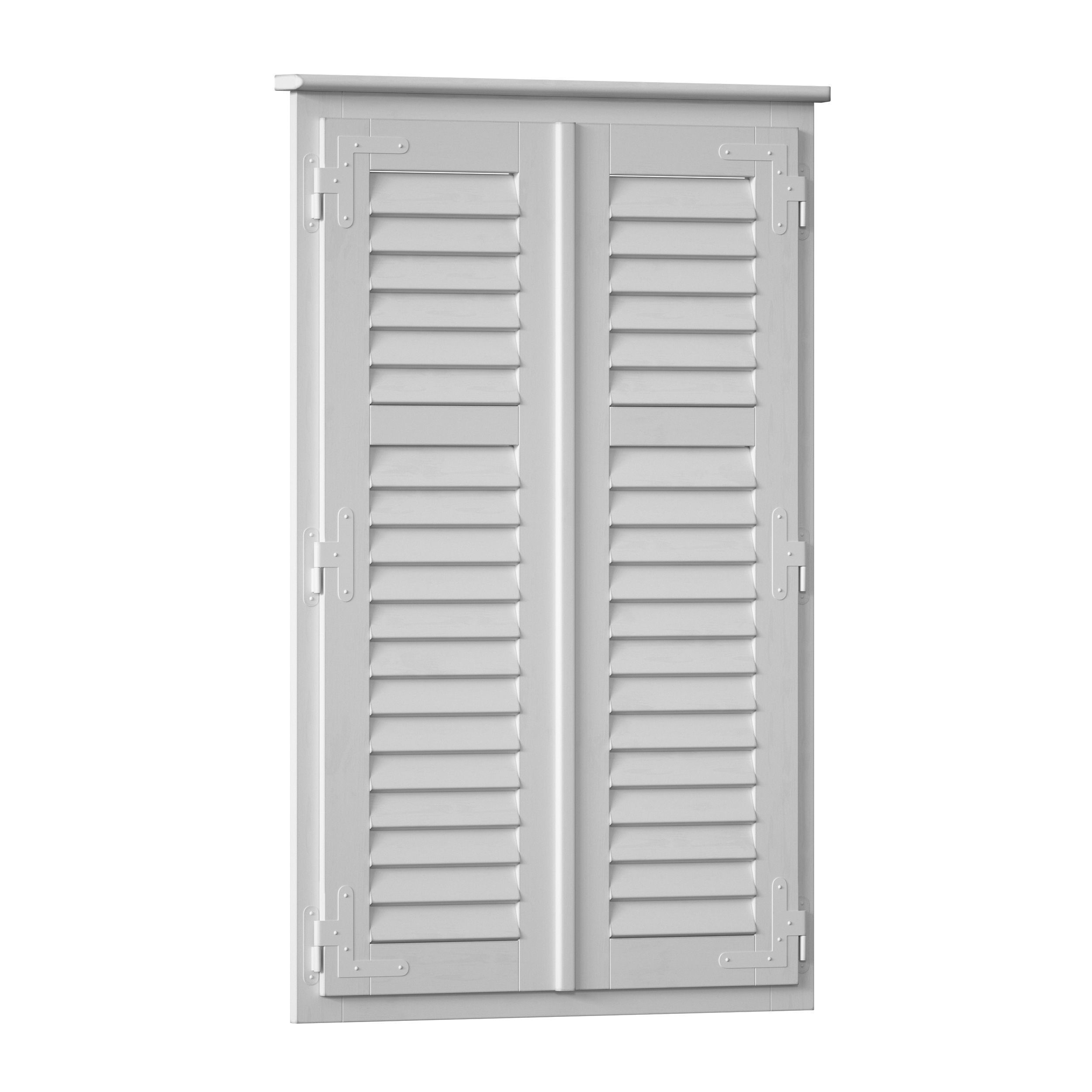 Wooden shutters blinds door and window 3D model_6