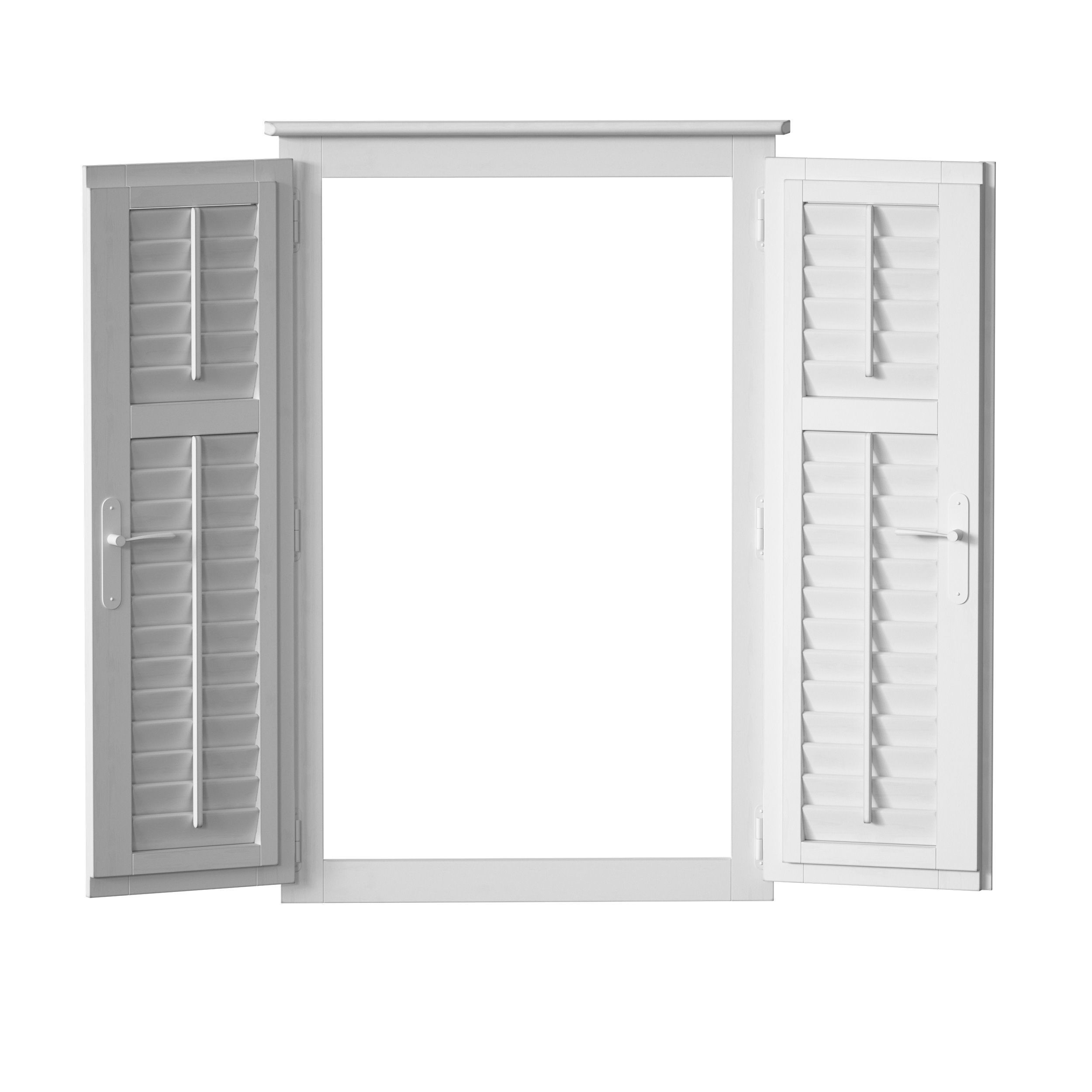 Wooden shutters blinds door and window 3D model_24