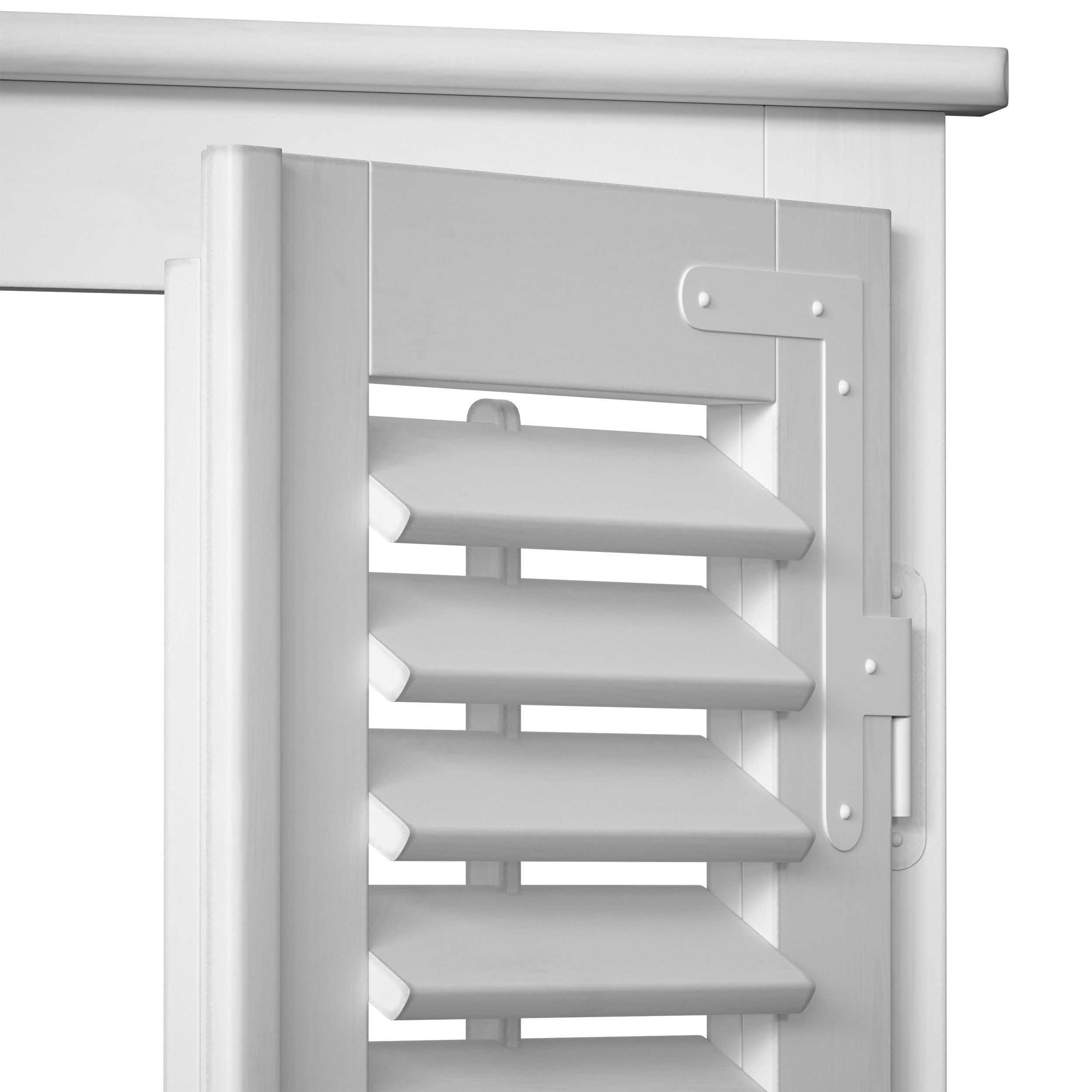Wooden shutters blinds door and window 3D model_27