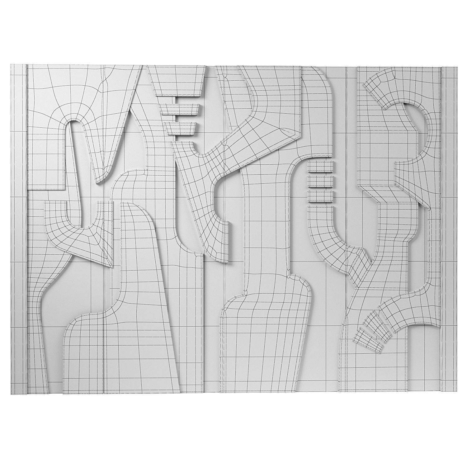 Decorativ panel wave 33 3D model_4