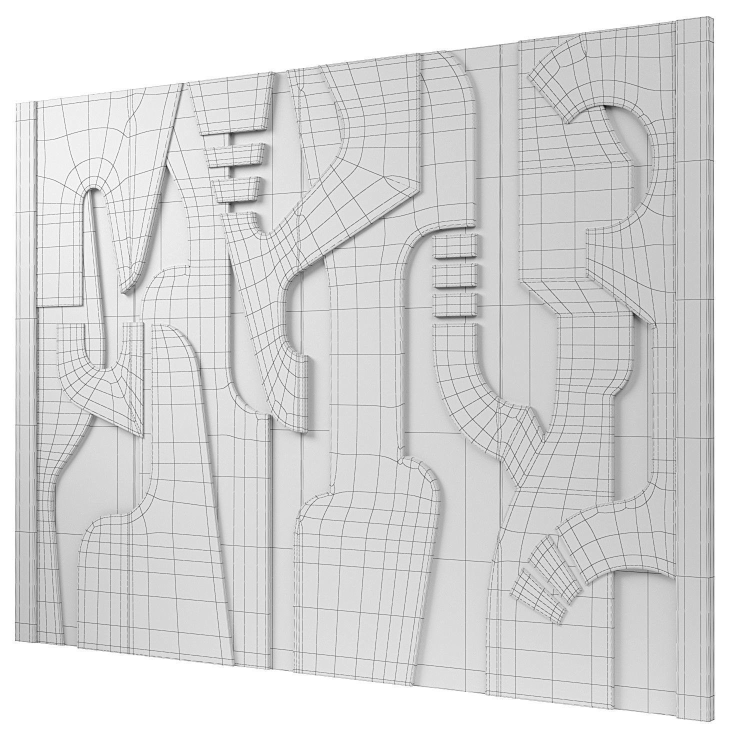 Decorativ panel wave 33 3D model_3