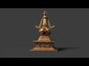 Chinese antique pagoda  Low-poly 3D model_1