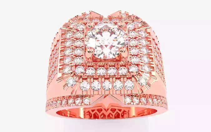 Mens Solitaire Ring 3dm stl renders details