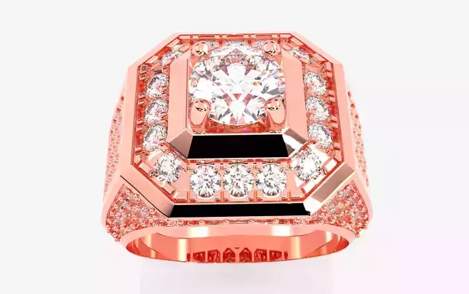 Mens Solitaire Ring 3dm stl renders details