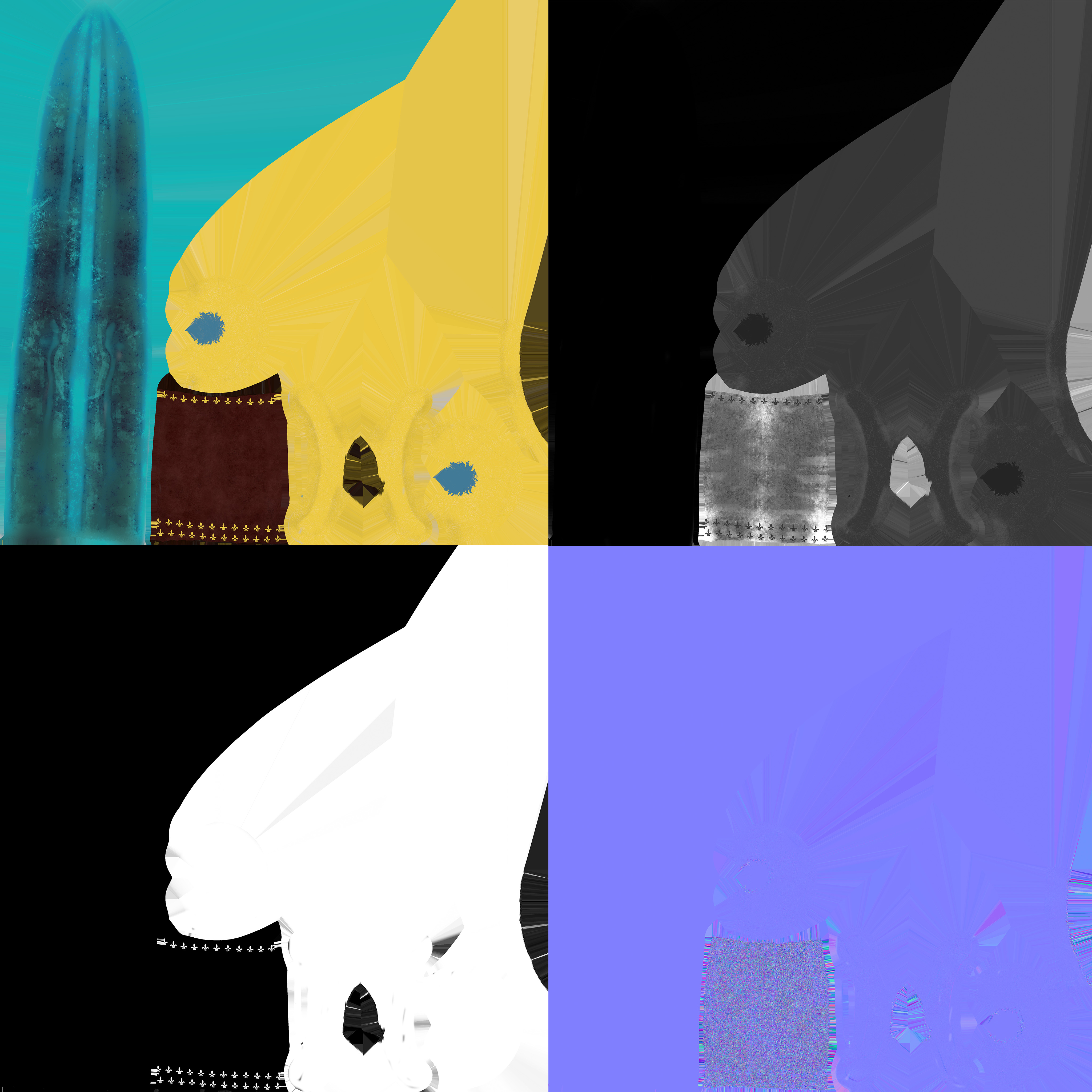 Fantasy Dagger Pack   Water and Metal Variants  PBR GameReady Low-poly 3D model_3