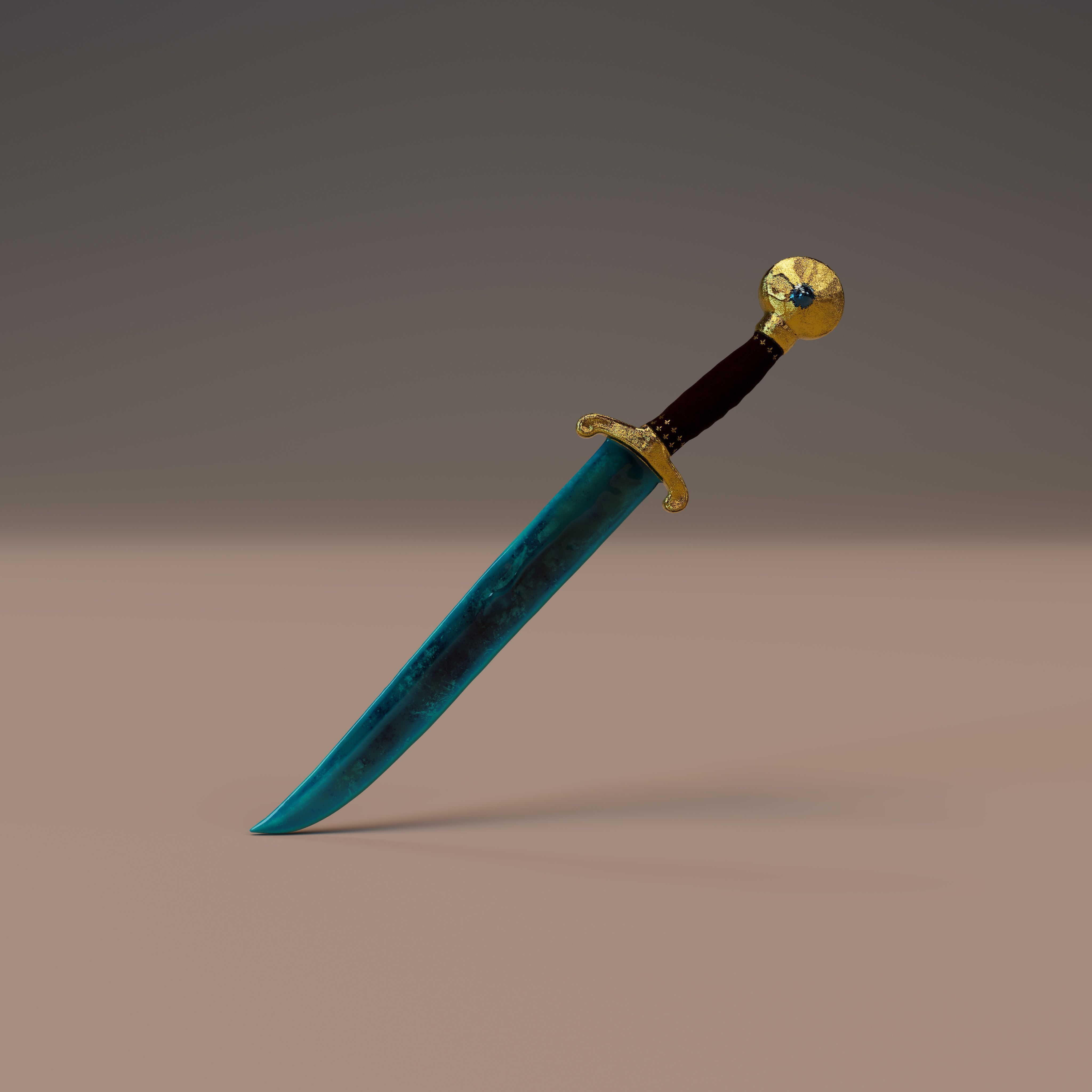 Fantasy Dagger Pack   Water and Metal Variants  PBR GameReady Low-poly 3D model_4