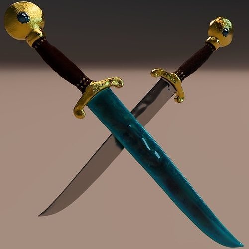 Fantasy Dagger Pack   Water and Metal Variants  PBR GameReady Low-poly 3D model