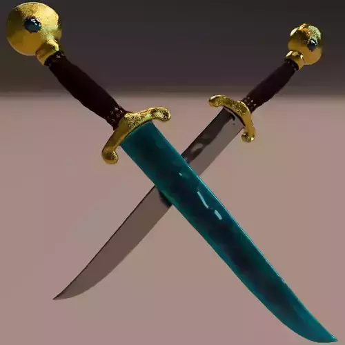 Fantasy Dagger Pack   Water and Metal Variants  PBR GameReady