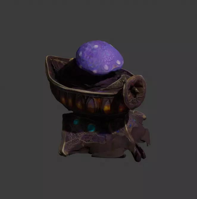 Mystic Mushroom Chest Fantasy 3D Asset 3D print model_0