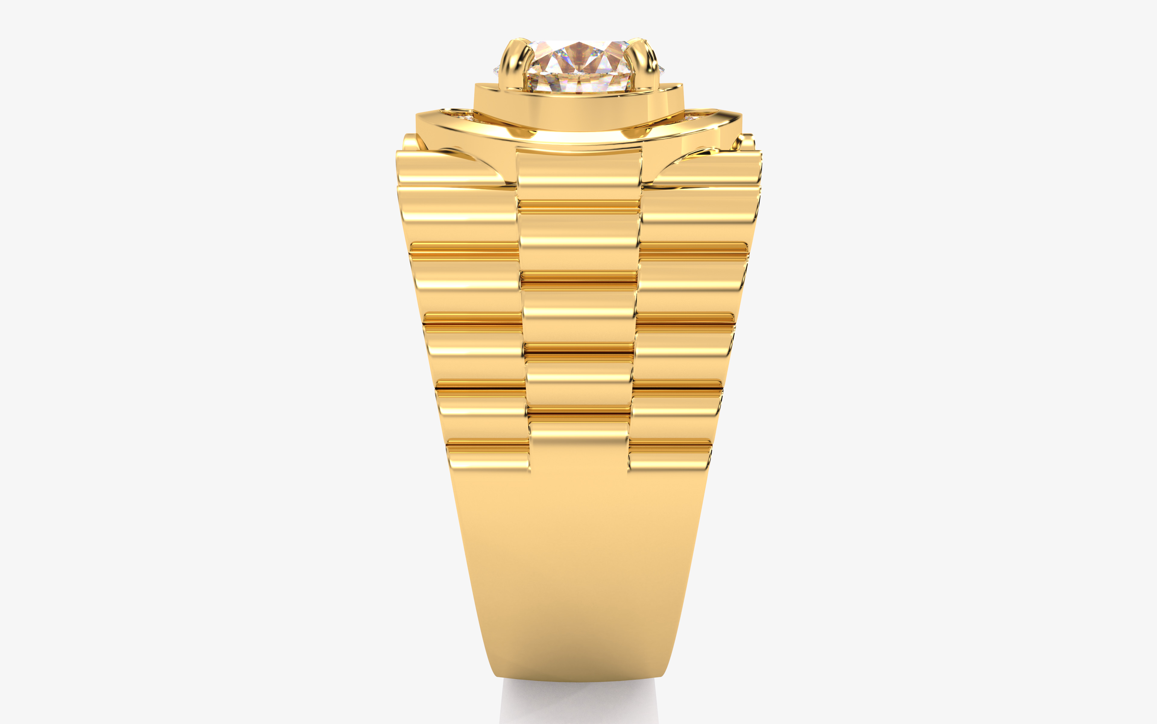 Mens Solitaire Ring 3dm stl renders details 3D print model_14