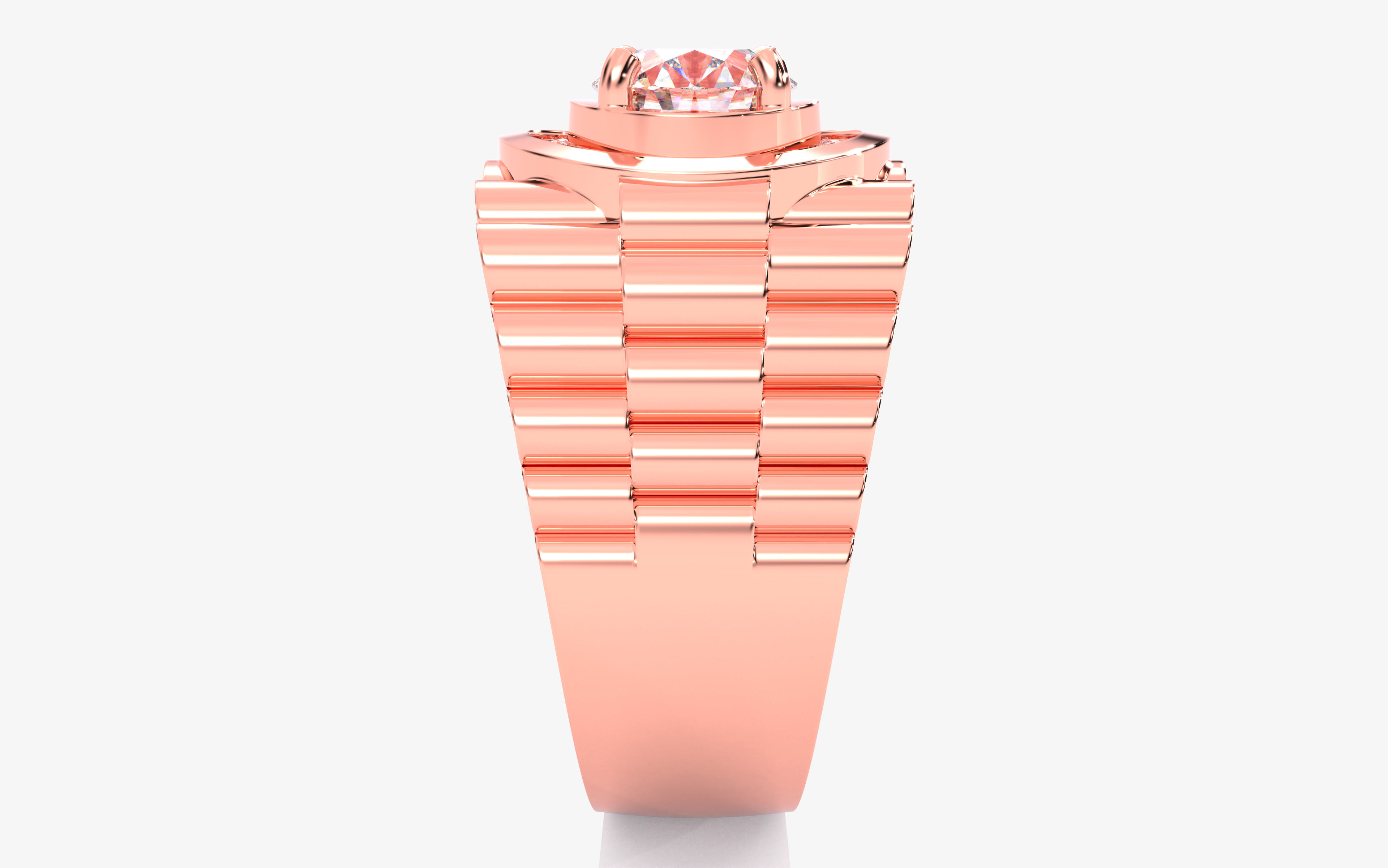 Mens Solitaire Ring 3dm stl renders details 3D print model_2