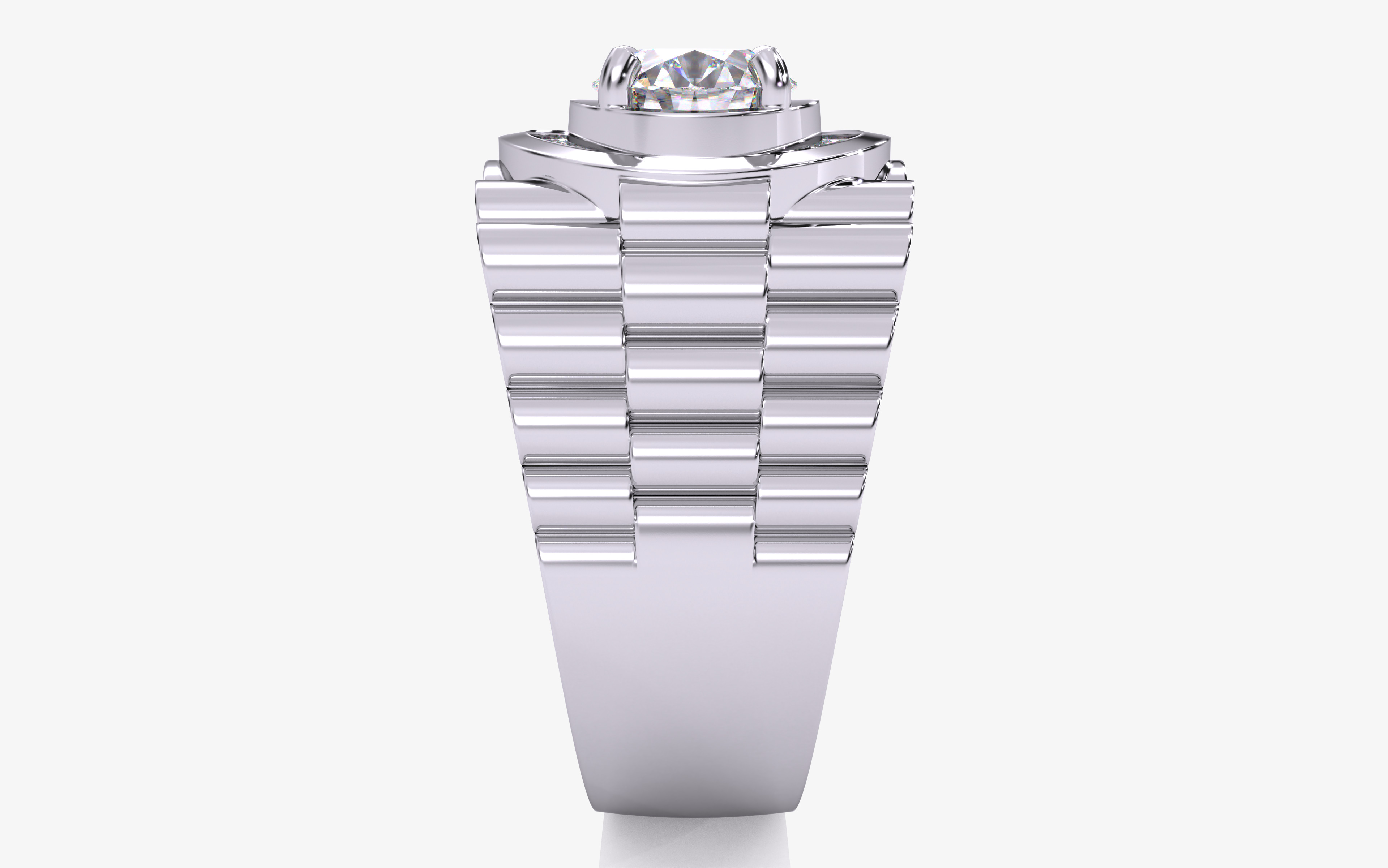 Mens Solitaire Ring 3dm stl renders details 3D print model_15