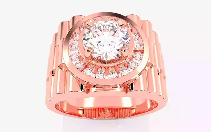 Mens Solitaire Ring 3dm stl renders details